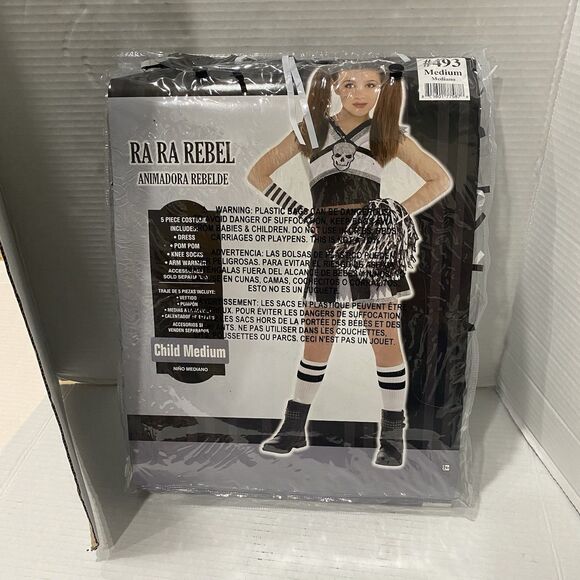 Ra Ra Rebel Cheerleader Girls Child Medium 8 - 10 Costume - Picture 1 of 3